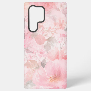 Coque Samsung Galaxy Motif floral aquarelle rose poudré