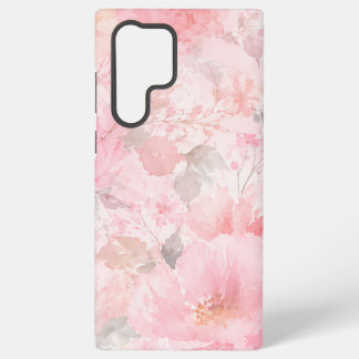 Coque Samsung Galaxy Motif floral aquarelle rose poudré