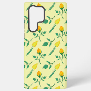 Coque Samsung Galaxy Motif floral avec fleurs de rose jaune et tulipe