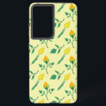 Coque Samsung Galaxy Motif floral avec rose jaune et fleurs de tulipe<br><div class="desc">Elégant motif sans couture avec motif floral en rose jaune et fleurs tulipe</div>