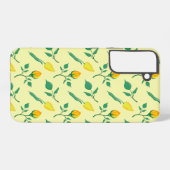 Coque Samsung Galaxy Motif floral avec rose jaune et fleurs de tulipe (Verso Horizontal)
