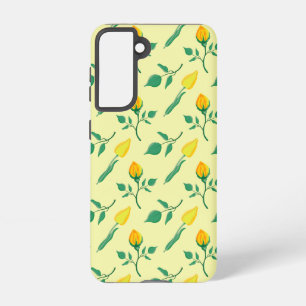 Coque Samsung Galaxy Motif floral avec rose jaune et fleurs de tulipe