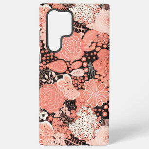 Coque Samsung Galaxy Motif floral corail moderne