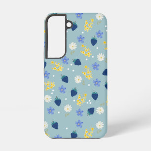 Coque Samsung Galaxy Motif floral de fleurs sauvages et de mûres