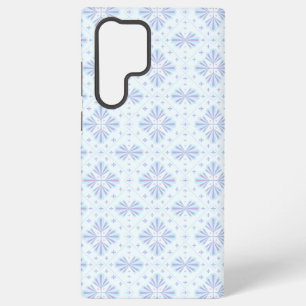 Coque Samsung Galaxy Motif floral géométrique bleu pastel