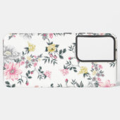 Coque Samsung Galaxy Motif floral rose jaune (Verso Horizontal)
