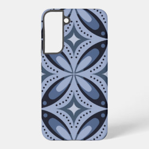 Coque Samsung Galaxy Motif géométrique bleu de style rétro