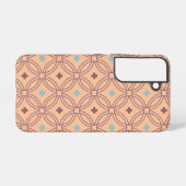 Coque Samsung Galaxy Motif géométrique interversible rose et bleu rétro (Verso Horizontal)