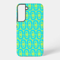 Motif géométrique turquoise et vert lime