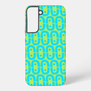 Coque Samsung Galaxy Motif géométrique turquoise et vert lime