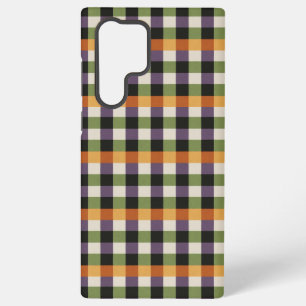 Coque Samsung Galaxy Motif gingham vert, violet et noir d'Halloween