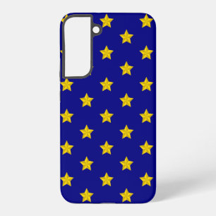 Coque Samsung Galaxy Motif Gold Stars, Bleu Marine, Exclusive
