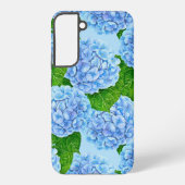 Coque Samsung Galaxy Motif hydrangée bleu (Verso)