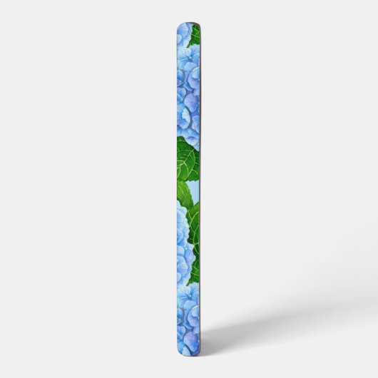 Coque Samsung Galaxy Motif hydrangée bleu (Côté gauche)