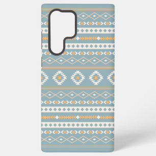 Coque Samsung Galaxy Motif mixte aztèque orange bleu crème