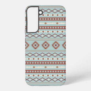 Coque Samsung Galaxy Motif mixte aztèque rouille crème bleu