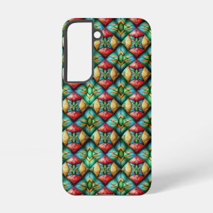 Coque Samsung Galaxy Motif mosaïque géométrique africain coloré