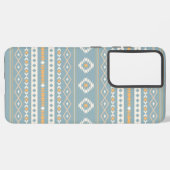 Coque Samsung Galaxy Motif Motif Mixte Aztec Crème Bleu Orange (Verso Horizontal)