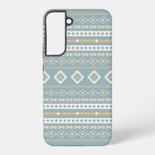 Coque Samsung Galaxy Motif Motif Mixte Aztec Crème Bleu Orange (Verso)