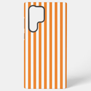Coque Samsung Galaxy Motif rayures verticales orange et blanc classique
