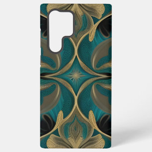 Coque Samsung Galaxy Motif répétitif sans couture Damas fleurs sarcelle