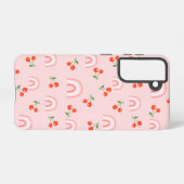 Coque Samsung Galaxy Motif rose arc-en-ciel cerise (Verso Horizontal)