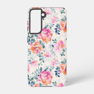 Coque Samsung Galaxy Motif rose et Turquoise
