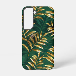 Coque Samsung Galaxy Motif sans couture avec des fougères dorées