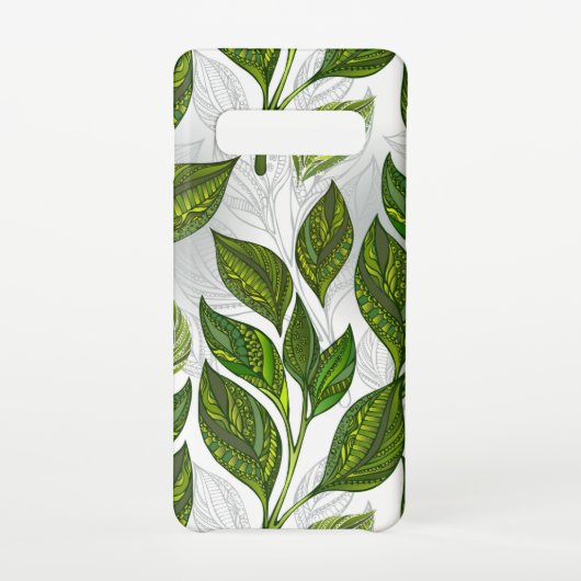 Coque Samsung Galaxy Motif sans couture avec Feuilles de thé vert (Dos)