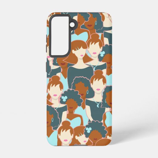 Coque Samsung Galaxy Motif sans couture avec filles noires et blanches (Verso)
