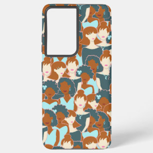 Coque Samsung Galaxy Motif sans couture avec filles noires et blanches