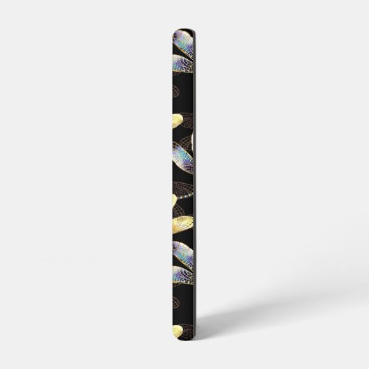 Coque Samsung Galaxy Motif sans couture avec libellules d'or (Côté gauche)