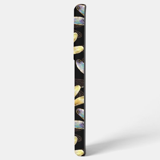 Coque Samsung Galaxy Motif sans couture avec libellules d'or (Verso Horizontal)