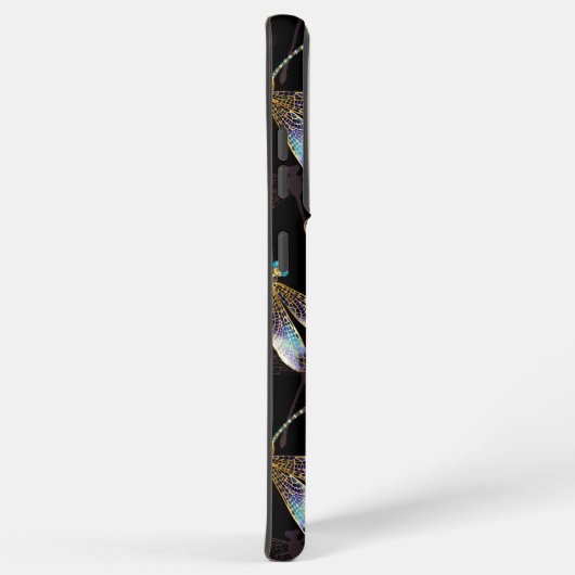 Coque Samsung Galaxy Motif sans couture avec libellules d'or (Côté droit)