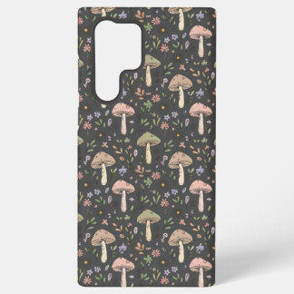 Coque Samsung Galaxy Motif sans couture de champignons terreux gris cha