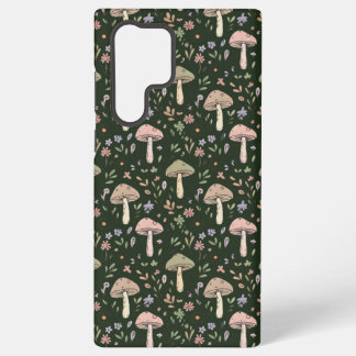 Coque Samsung Galaxy Motif sans couture de champignons vert olive terre