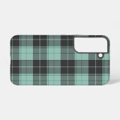 Coque Samsung Galaxy Motif simple tartan en turquoise (Verso Horizontal)