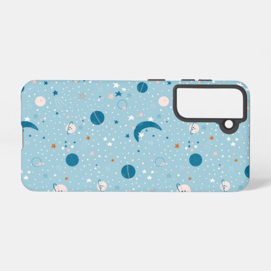 Coque Samsung Galaxy Motif Sky & Space bleu (Verso Horizontal)