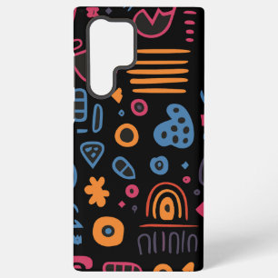 Coque Samsung Galaxy Motif tribal abstrait néon géométrique noir