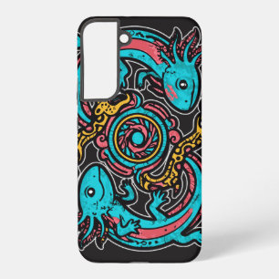 Coque Samsung Galaxy Motif tribal aztèque axolotl Xolotl mythologie boh