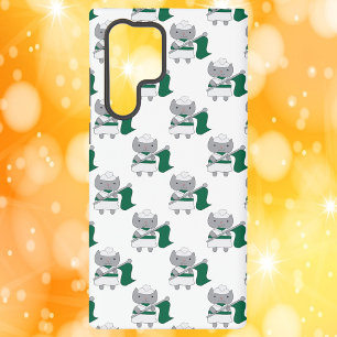 Coque Samsung Galaxy Motif vert et blanc de la garde de couleur de chat