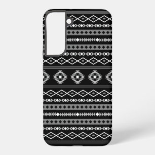 Coque Samsung Galaxy Motifs mixtes aztéques blanc gris noir