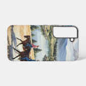 Coque Samsung Galaxy Mountain Wilderness Lake Horses Riding (Verso Horizontal)