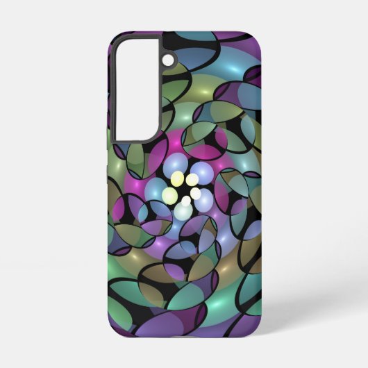 Coque Samsung Galaxy Mouvements colorés Abstrait Trippy Fractal Art (Verso)