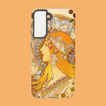 Coque Samsung Galaxy Mucha Zodiac<br><div class="desc">'Zodiac' est le premier travail de Mucha dans le cadre de son contrat avec l'imprimeur Champenois et a été conçu à l'origine comme un calendrier interne pour l'entreprise. Dans cette composition, Mucha incorporait douze signes zodiaques dans le disque de style halo derrière la tête de la femme, l'un des motifs...</div>