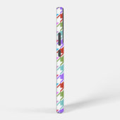 Coque Samsung Galaxy Multicolor Houndstooth+Motif blanc (Côté droit)