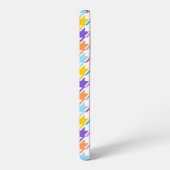 Coque Samsung Galaxy Multicolor Houndstooth+Motif blanc (Côté gauche)