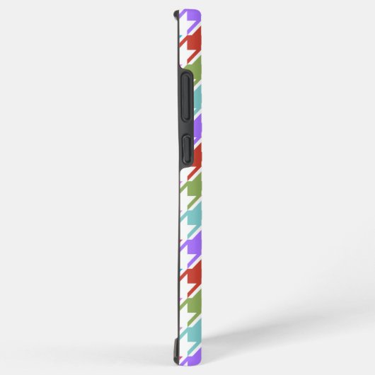 Coque Samsung Galaxy Multicolor Houndstooth+Motif blanc (Côté droit)