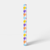 Coque Samsung Galaxy Multicolor Houndstooth+Motif blanc (Côté gauche)