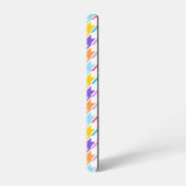 Coque Samsung Galaxy Multicolor Houndstooth+Motif blanc (Côté gauche)